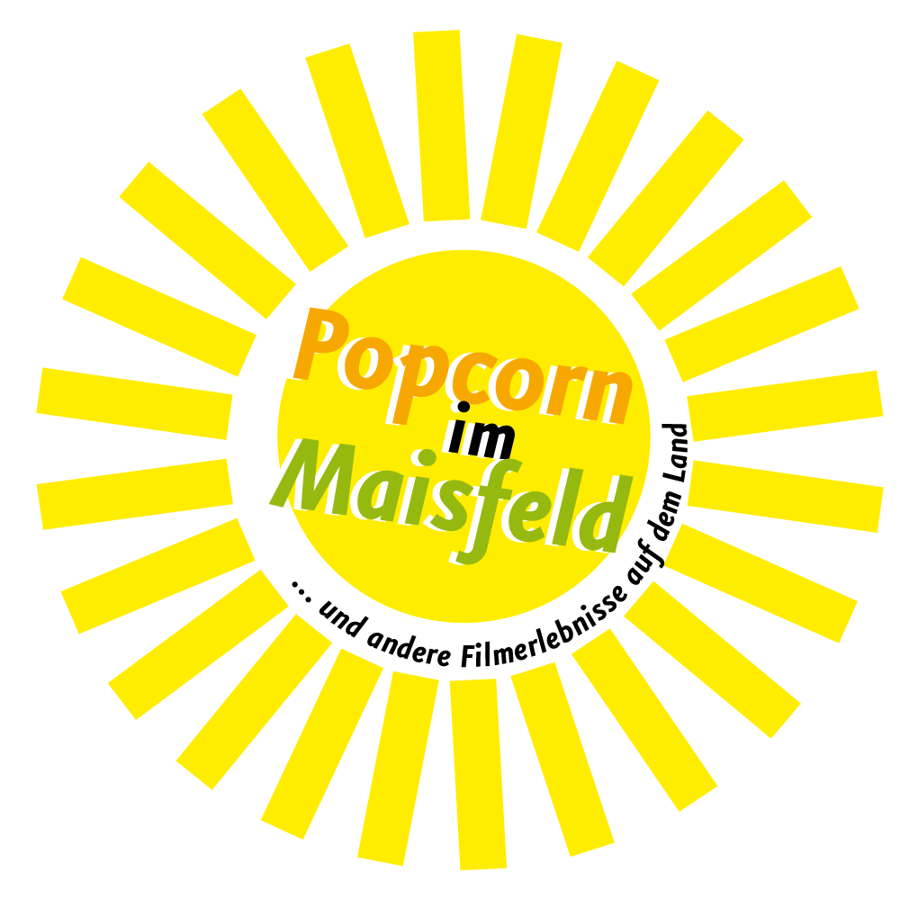 gelbe Sonne mit Popcorn im Maisfeld logo
